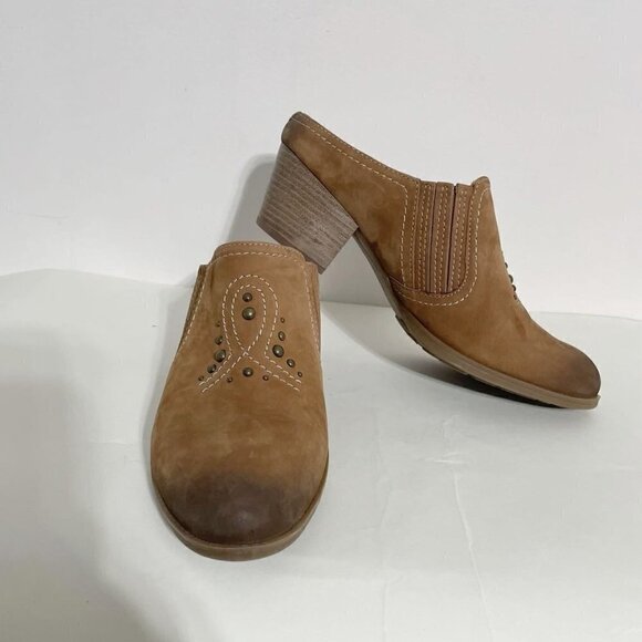 Earth Shoes - Earth 8 Shoes Clog Slip On Slide Mules Studded Boho Western Mules